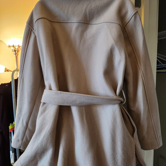 Aritzia Wilfred Light Beige Belted Short Peacoat - Picture 3 of 5